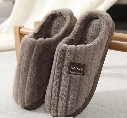 Image of Wolvesden Unisex Winter Woolen Slippers | Fluffy Indoor Slip-Ons | Size 4-8, Multicolor (1 Pair)