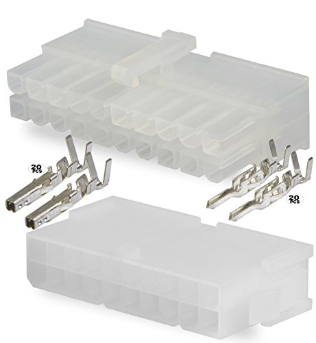 Molex (20 Circuits) Receptacle and Plug Housing w/ Terminals18-24 AWG Mini-Fit Jr™