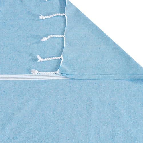 Image of Handmade Double Bedsheet 210 TC | Without Pillow Cover | Handloom Cotton Bedsheets for Double Bed | Double Bedsheet for Summer (Size 90X100 Inches, 7.5 x 8.3 Feet (Smalt Blue, Double Bed)