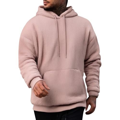 Ymosrh Men's Casual Hoodies, Fuzzy Fleece Lined Hoodie Fall Winter Warm Pullover Hooded Sweatshirts with Pocket, S-2XL3