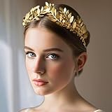 Unicra Gold Leaf Crown Tiaras Leaves Bridal Wedding Headband Festival Hair Accessories for Women and Brides (Gold, Free Size)