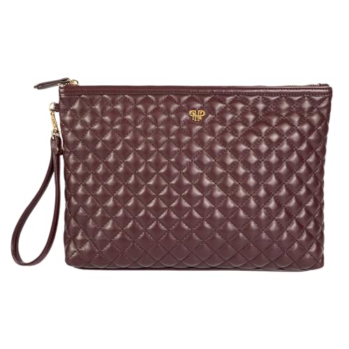PurseN Litt Makeup Case - Large Clutch with Interior Light (Brown)
