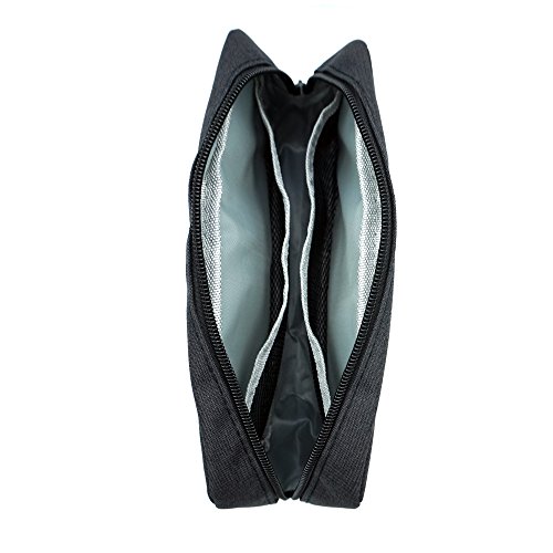 Ercrysto Universal Electronics/Accessories Soft Carrying Case Bag, Durable & Light-Weight,Suitable For Out-Going, Business, Travel And Cosmetics Kit (Big-Black) #TOP3