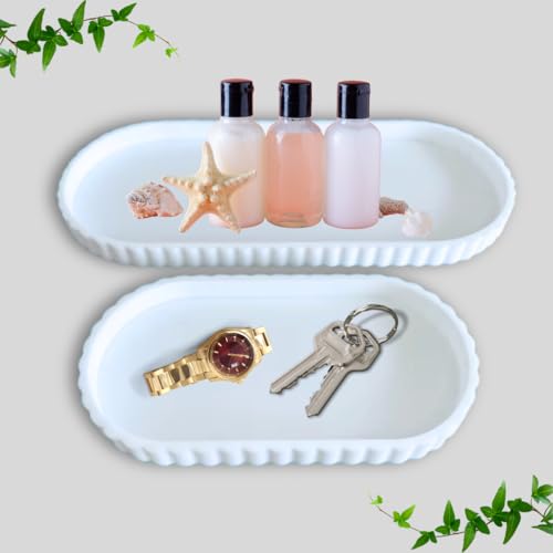 2 PCS Bathroom Vanity Organizer for Countertop, Shatterproof Tray for Counter,Bathroom,11.8