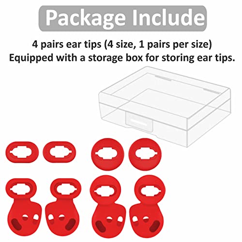4 Pairs Galaxy Buds Live Ear Tips Ear Hooks Kit Set, Small/Large 2 Size Silicone Anti-Slip Fit in Case Rubber Ear Buds Wings Eartips Compatible with Samsung Galaxy Buds Live - Mystic Red