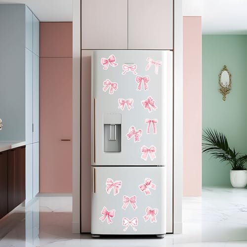 Imanes decorativos de lazo rosa para refrigerador 16 piezas miniatura 5