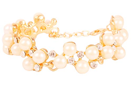 Image of Touchstone Indian bracelets for women mixed metal cuff crystal rhinestones bracelet handcrafted wrist enhancer free size designer in gold or oxidized white tone