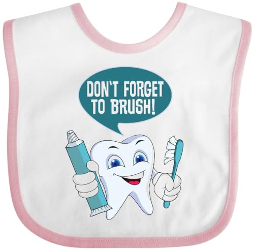 inktastic Dental Hygienist Dentist Toothbrush Baby Bib White and Pink 42d7a