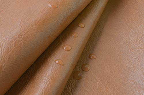 Image of Wento Thick 3 Yard Faux Leather Soft Skin Grain PU for Furniture Cover, Reupholster Sofa Chairs, Cushions, Vinyl Upholstery (3 Yards, Camel Tan)