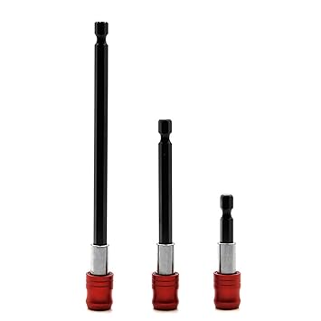 Decdeal 60/100/150mm Hexagon Red Pattern Bit Holder Extension Quick Change Screwdriver Batch-Head Extension Lever Hand Electric Drill Power-Saving Accessories