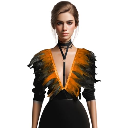 Charmian Costume Accessories Party Scarf Feather Shoulder Wrap Shawl with Choker3