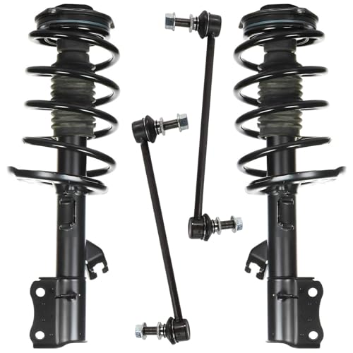 Detroit Axle - 4pc Front Struts Sway Bars for 14-19 Nissan Sentra, Struts & Coil Spring Sway Bar End Links 2014 2015 2016 2017 2018 2019 Replacement Suspension Kit Ready Struts Shocks Assembly