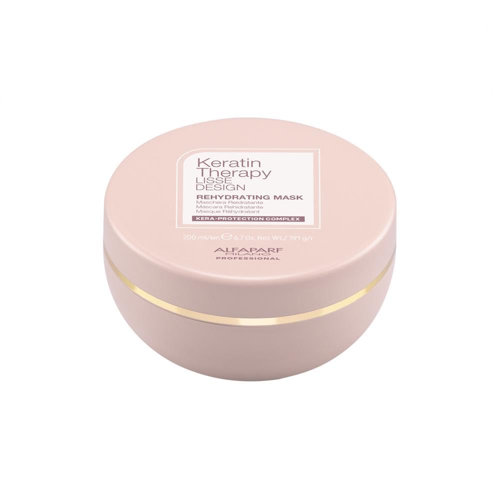 Alfaparf Milano Keratin Therapy Lisse Design, Maschera Reidratante a Base di Cheratina e Collagene Vegetale, Protegge e Rinforza i Capelli, Specifica Post Trattamento Lisciante, 200ml.
