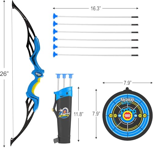 Image of Heavy Duty Bow Arrow Set for Kids Age 5-12 Years Outdoor Target Game Archery