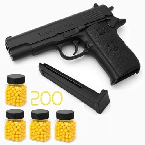 Velinor Air Soft Mouser Toy Gun Set for Kids with 300 BB Bullets Pack of 2 Long Range Plastic Pistol for Boys Outdoor Shooting Play Police Roleplay Toy (Pack 1)-image-7
