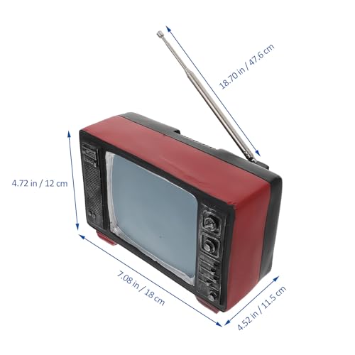 Mini télévision rétro en résine pour décoration vintage de maison