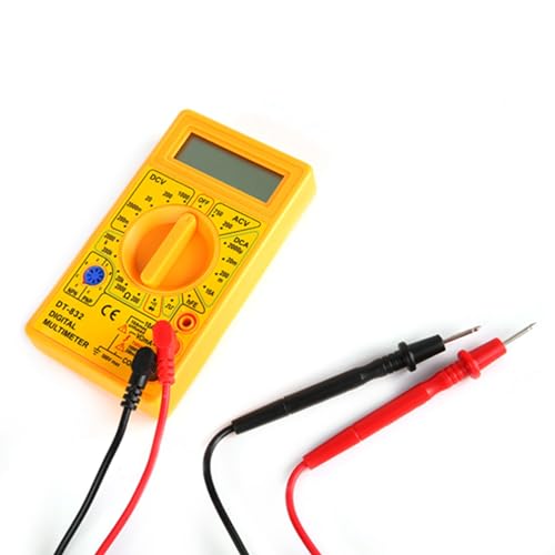 Fydun 832 Digital Multimeter Multitester, 832 Handheld Pocket AC DC Voltage Multitester, Hand Pockets Multi Testers Current Tester with BuzzerYellow T Buzzer, LCD (Yellow)