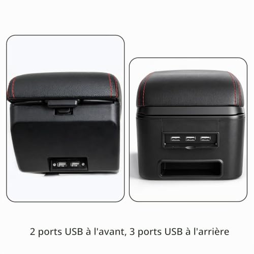 YJYWZH Accoudoir central pour Peugeot 2008/208 2019-2026 avec 5 ports USB – vue 4
