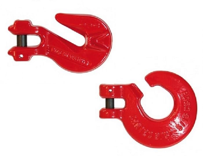 Joma-Tech | Lot économique de crochets à boucle et crochets parallèles | Épaisseur : 10 mm | Diamètre de l'anneau : 8 mm et 10 mm | Accessoires pour chaînes arrière et fournitures forestières