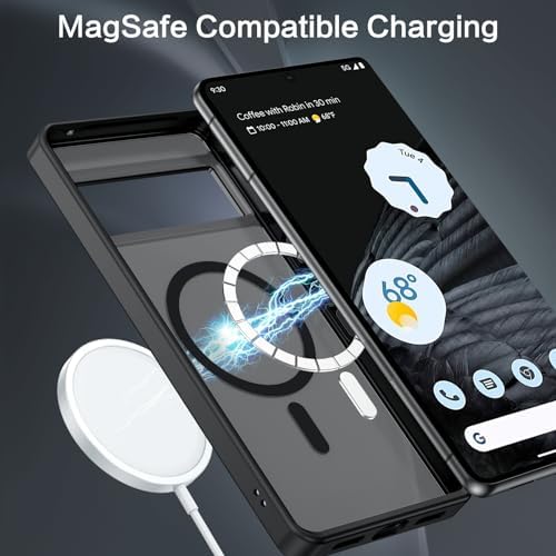 BENTOBEN for Google Pixel 7 Pro Case [Compatible with Magsafe] Translucent Matte Magnetic Pixel 7 Pro Case Slim Thin Shockproof Women Men Protective Phone Cases for Google Pixel 7 Pro 6.7 2022, Black