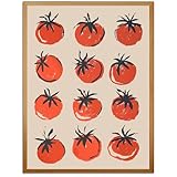 Vintage Kitchen Wall Art Trendy Tomato Food Poster Eclectic Kitchen Wall Decor Funny Dining Room Painting Print Tomato Fruit Picture For Home Dining Room Restaurant Cafe Wall Decor, 12
