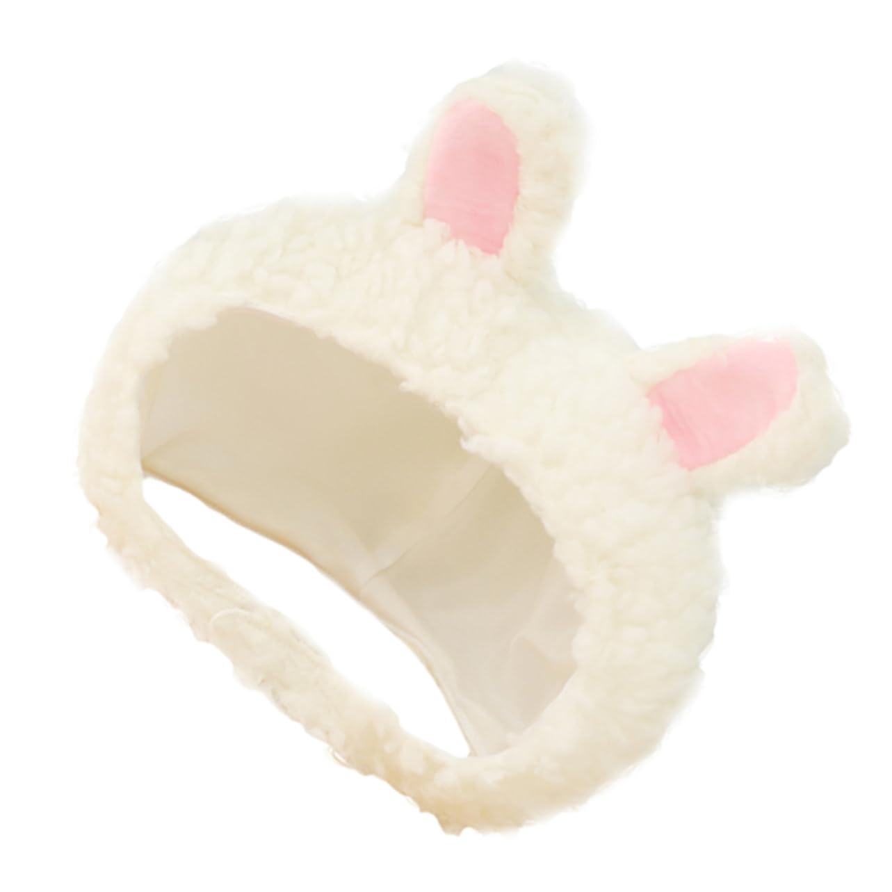 Holibanna Fashion Ear Plush Hat for Women Warm Cap Creative Design for Autumn Easy to Outfits Lightweight Portable Fashion Accessory White