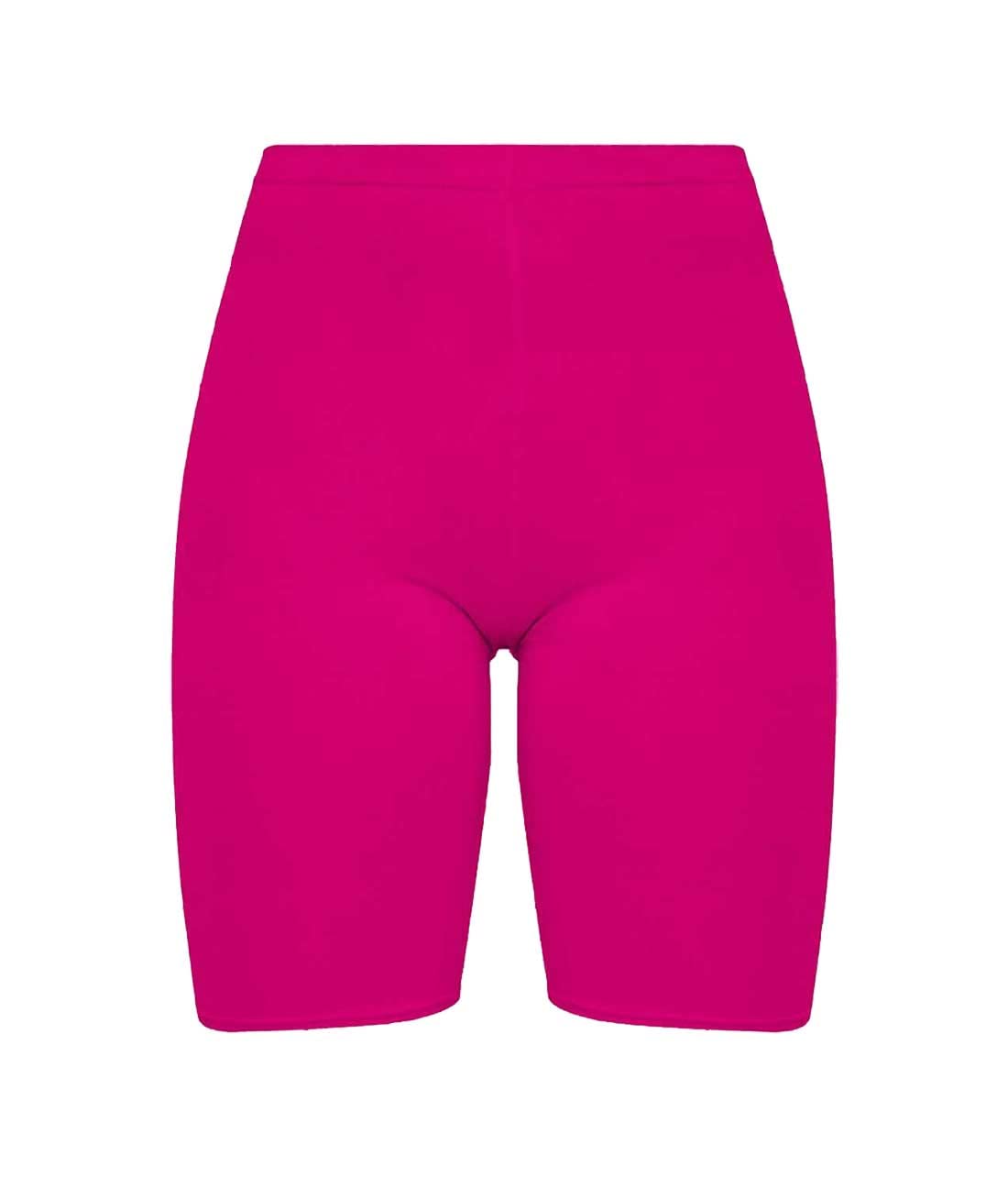 FAIRY BOUTIQUE Womens Plain Printed Gym Fitness Running Shorts Ladies Stretchy Dancing Cycling Shorts Fuchsia