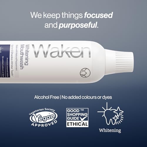 , 500 ml aufhellendes Mundwasser, 100% natürliches Aroma, mit zusätzlichem Fluorid, keine künstlichen Farb- oder Aromastoffe mweltfreundlich, vegan, recycelte Verpackung, 100% recycelbar, weiß, Ve – Bild 5