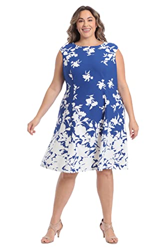 Image of London Times Womens Dresses Cap Sleeve Fit and Flare - Elegant Summer Cocktail Graduation Garden Party Wedding Guest Dress