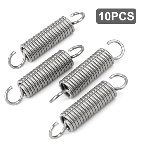 GUNGY Zugfedern mit Haken Edelstahl Zugfeder Spannfeder 35mm Außendurchmesser 8mm Drahtdurchmesser 1,2 mm Hakenwinkel 90 Grad Maximale Zugkraft 4,2kg 1,2x8x35mm 10 Stück