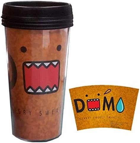 Domo Taza de café de viaje de plástico Light Brown" Hungry Sweaty Thirsty" Producto Lincense