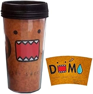 Domo Plastic Travel Coffee Mug Light Brown" Hungry Sweaty Thirsty" Lincense Product