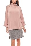  vivance Collection Pullover Trendiger Sweater Damen Rollkragenpullover in Ponchoform Winter Rosé, Größenauswahl:42