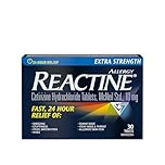 Reactine Extra Strength Antihistamine Tablets - 10mg Cetirizine Hydrochloride - 24 Hour Allergy Relief Medicine - 30 Count MADE IN CANADA