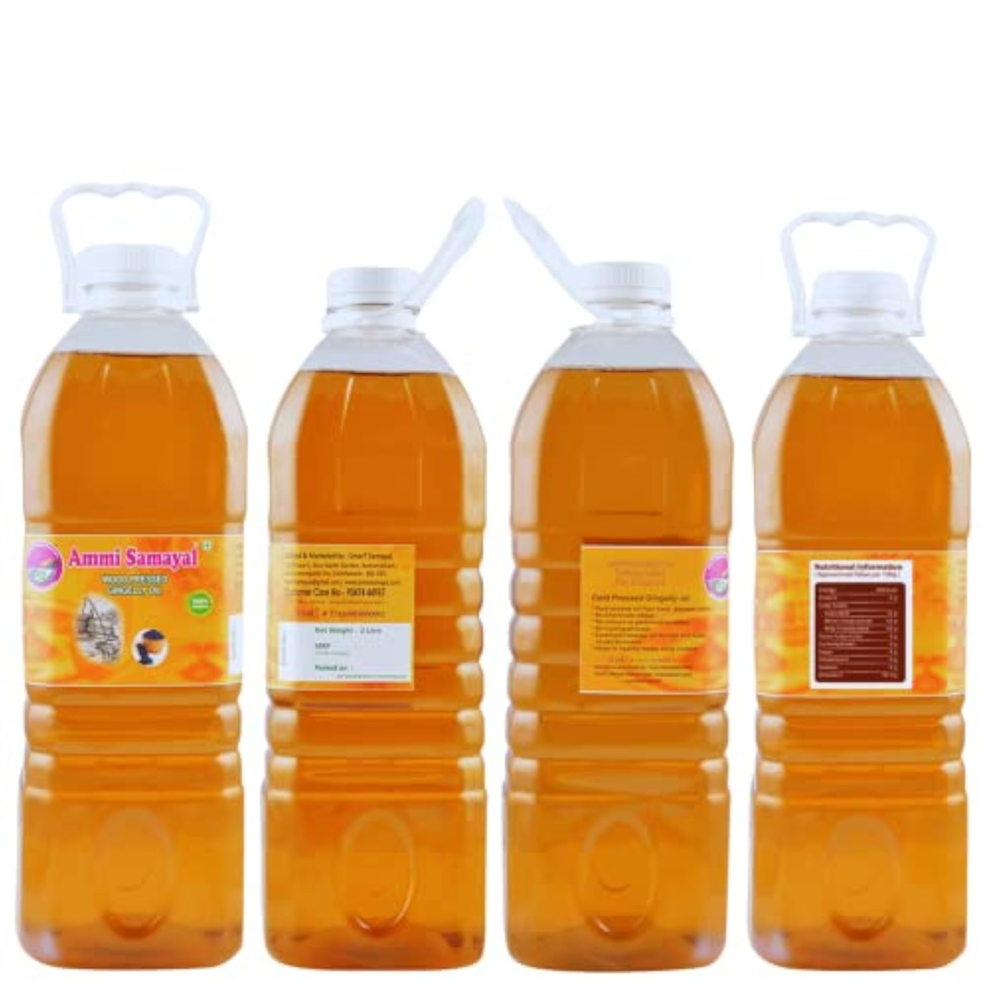 Wood Pressed Gingelly Oil 2L, Premium Organic Sesame Oil