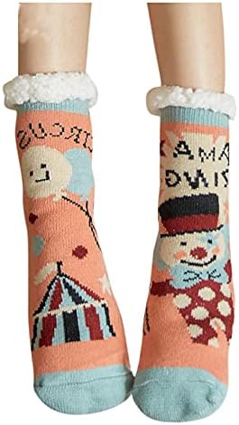 Christmas Socks for Women Girls Warm Winter Thick Fluffy Fleece Cozy Socks with Cute Xmas Patterns Stocking Gift