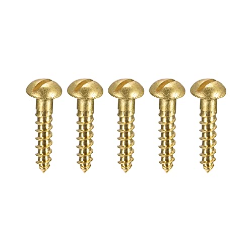 Vis à bois M2,5 x 12 mm en laiton à tête ronde fendue autotaraudeuse uxcell x50