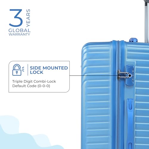 Image of ACEPACK GLX Family Set of 3 (Small Cabin + Medium Check-in + Large Check-in) Combo Navy Blue Hard Sided Luggage Trolley Bag for Travel Suitcase with 8 Spinner Wheels