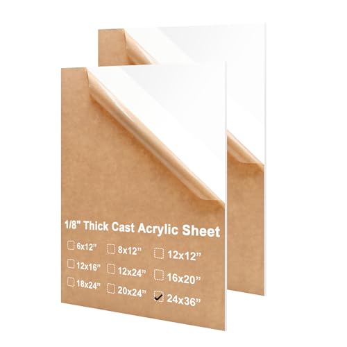 KINLINK 24x36 White Plexiglass Sheets 2 Pack