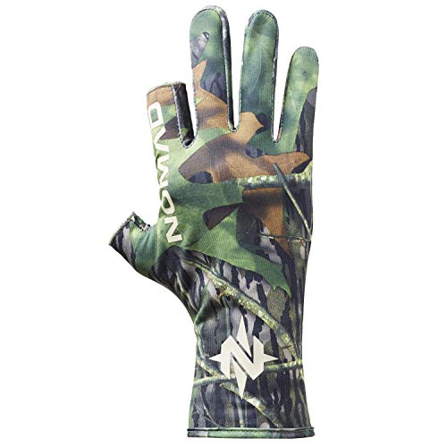 Nomad Mens Fingerless Turkey Glove | Camo Fingerless Hunting Glove, Mossy Oak Shadowleaf, Large-X-Large											