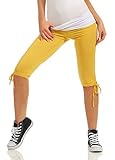 Fashion4Young 2894 Damen Jogginghose Leggings Hose Sportanzug Sporthose Training Joggpants (gelb, 34-36)