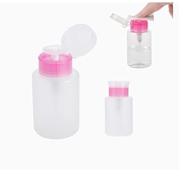 Feelhigh Nail Polish Remover Pump Push Down Empty Lockable Acetone Pump Dispenser Bottle for Nail Polish and Makeup Remover (1)