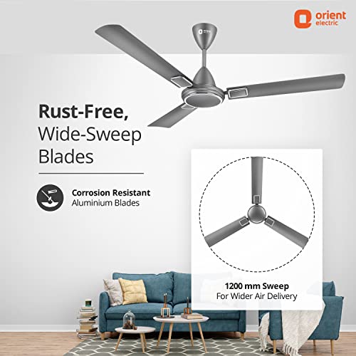Image of Orient Electric 1200 mm Falcon 425 Deco Ceiling Fan (Day Tone Grey)