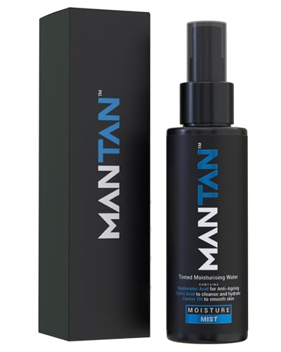 Self Tan Water Spray For Men 100ml – Hydrating Tanning Mist With Hyaluronic Acid Citric Acid & Castor Oil For Face & Body – Natural Bronze Glow Easy Spray No Orange Streaks Cruelty Free By Man Tan