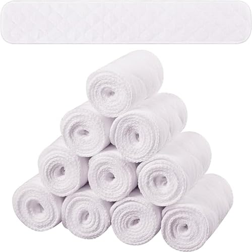 SATINIOR 10 Forros de Sudor de Sujetador Algodón Almohadilla Rectangular Debajo Bra 3 Capas (Blanco, L)