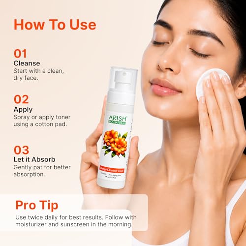 Image of ARISH BIO-NATURAL AF Orange Cleanser Toner 100ml | Refreshing & Rejuvenating Toner for Clean, Glowing Skin | Long‑Lasting Oil Control, Helps Reduce Pimples & Soothes Sun‑Stressed Skin