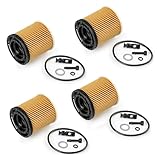4PCS New Oil Filter W/Seals OEM # 26350-2M000 Compatible For Hyundai Elantra 1.5L Compatible For