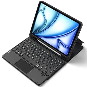 Inateck iPad 10 Generation Hülle mit Tastatur, für iPad 11 Gen. A16 2025 11 Zoll, Air 11 Zoll M3/M2 (2025/2024),Air 5/4, Pro 11 4/3/2/1,mit Touchpad und Stifthalter, Abnehmbar,QWERTZ,Classic N0001
