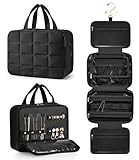 ✅ABMESSUNGSOPTIONEN: Mittel - 28 cm x 12 cm x 17,7 cm (gefaltet) für Übernachtungs- oder Kurztrips; Groß - 31 cm x 12 cm x 23 cm (gefaltet) für lange Reisen. Der Kulturtasche ist mit 4 separaten Toilettenartikelfächern mit Reißverschluss und einem speziellen Schmuckfach für eine gute Organisation ausgestattet. Geeignet für Ihren Familienausflug, um alle Toilettenartikel für Männer, Frauen und Kinder einzupacken