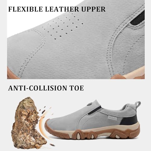 Men's Leather Slip-On Orthopedic Loafers Casual Non-Slip Platform Outdoor Walking Sneakers with Arch Support Lightweight Breathable Driving Boat Shoes2